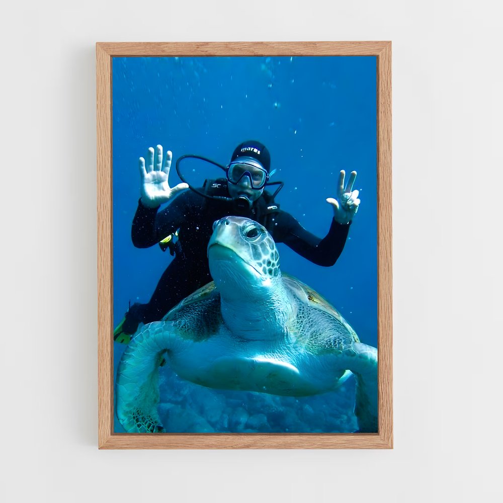 Poster Plongée avec les Tortues – affiche Plongée sous-marine (vue 4)